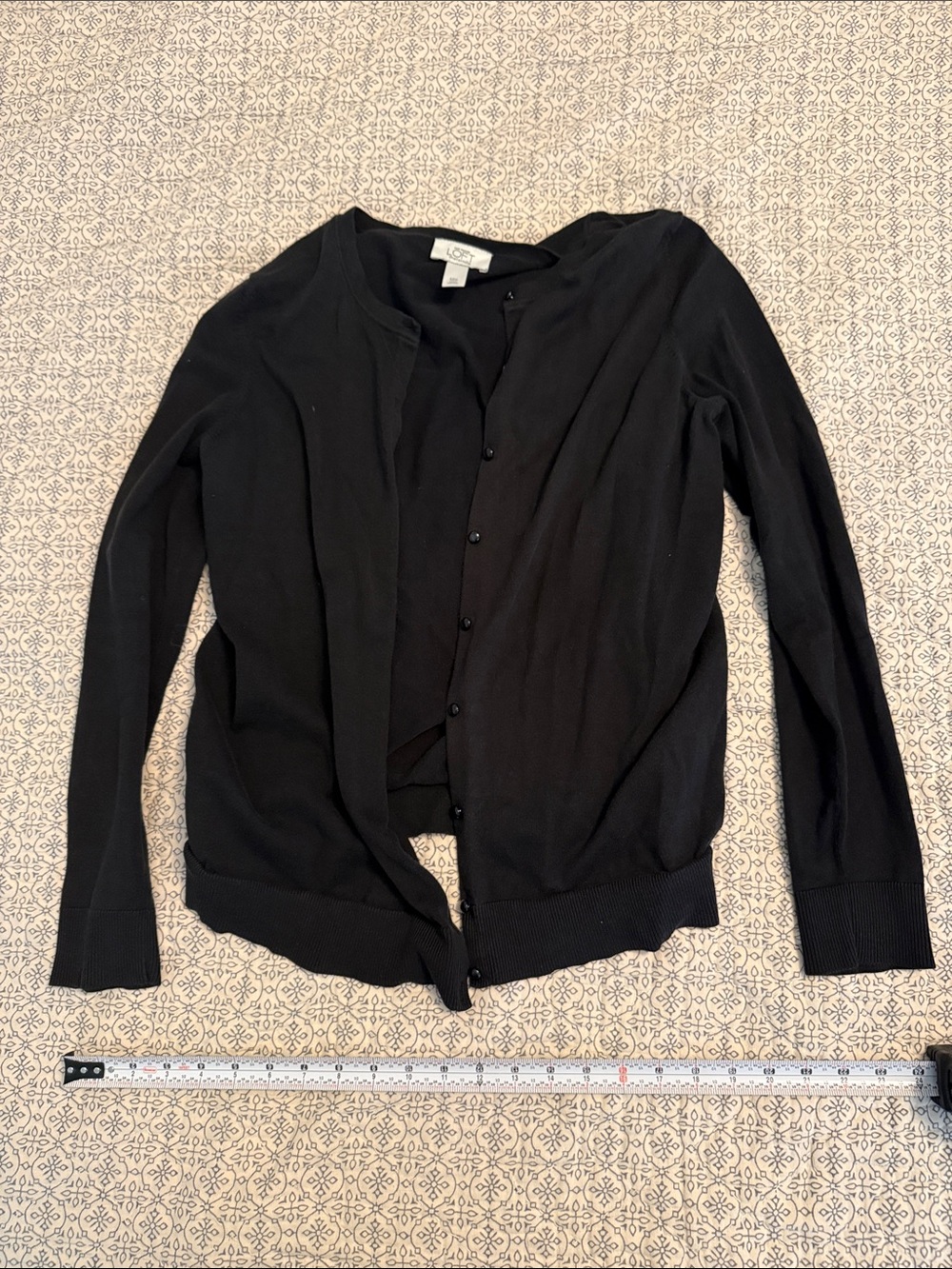 LOFT Maternity Black Lightweight Button Cardigan